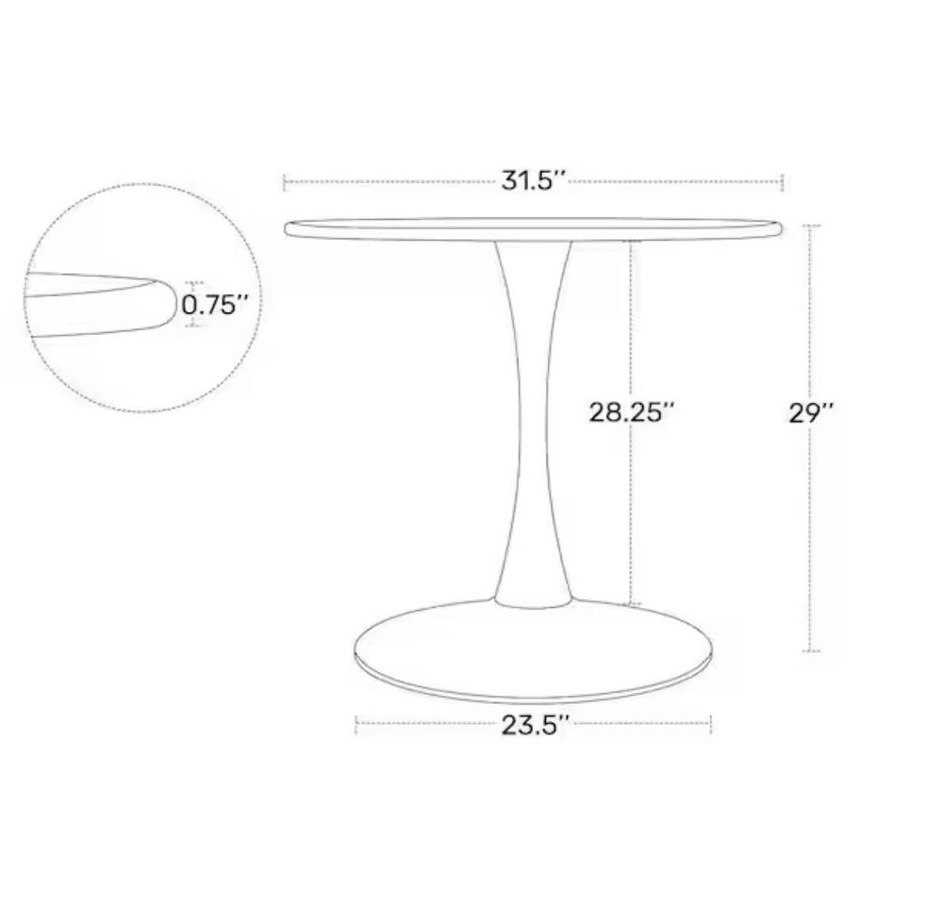 Frond and Form Outdoor 31.5 in. Round Steel Dining Table