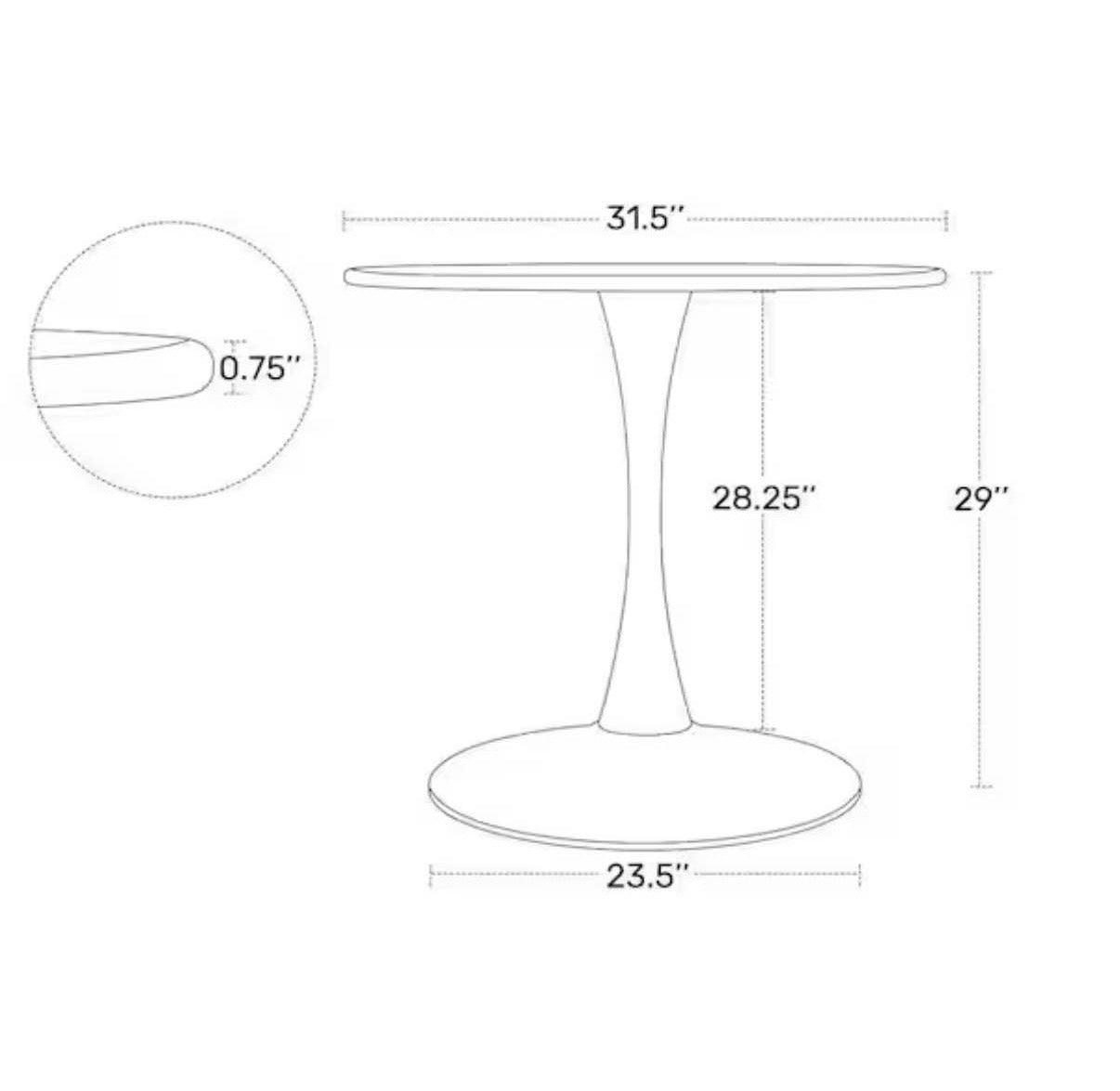 Frond and Form Outdoor 31.5 in. Round Steel Dining Table
