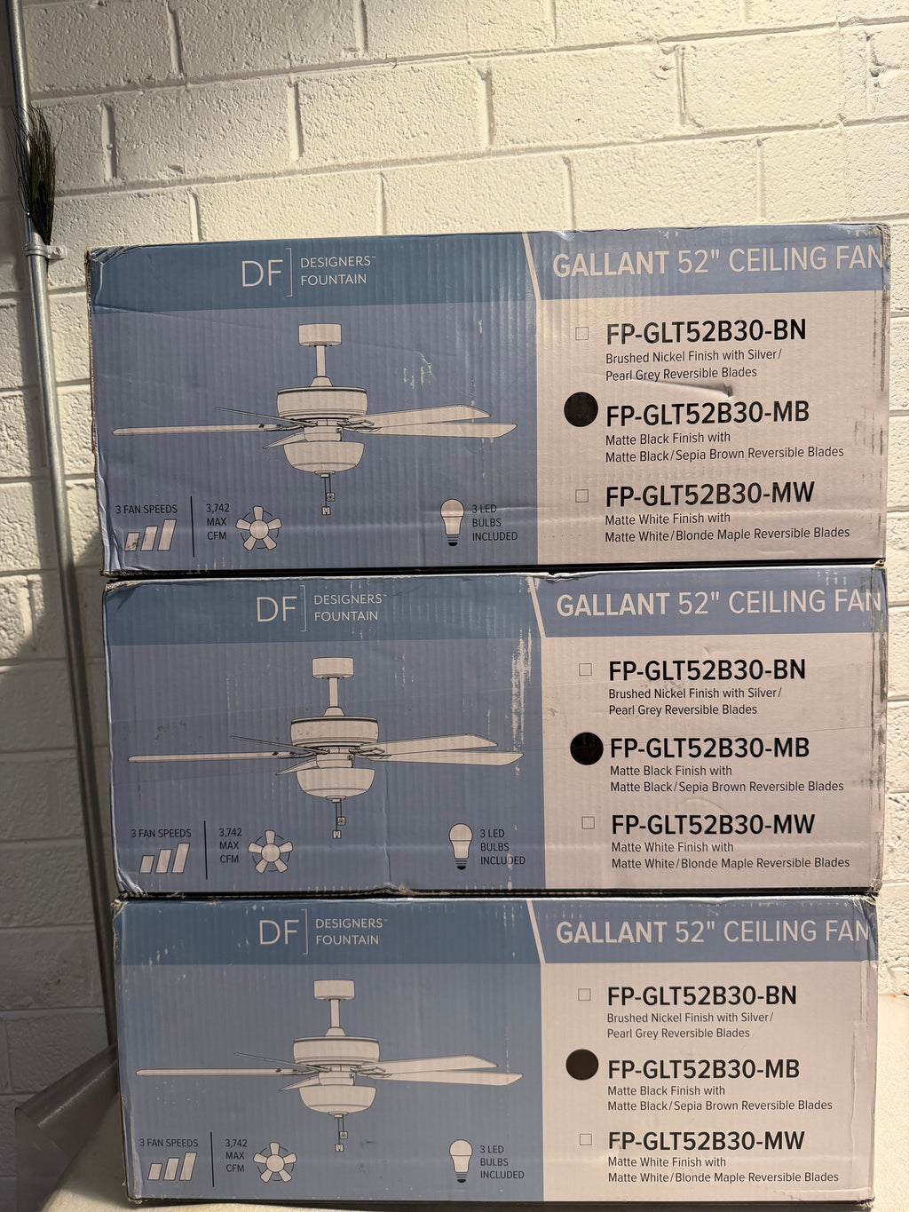 52-Inch Ceiling Fan with Reversible Blades and Light Kit