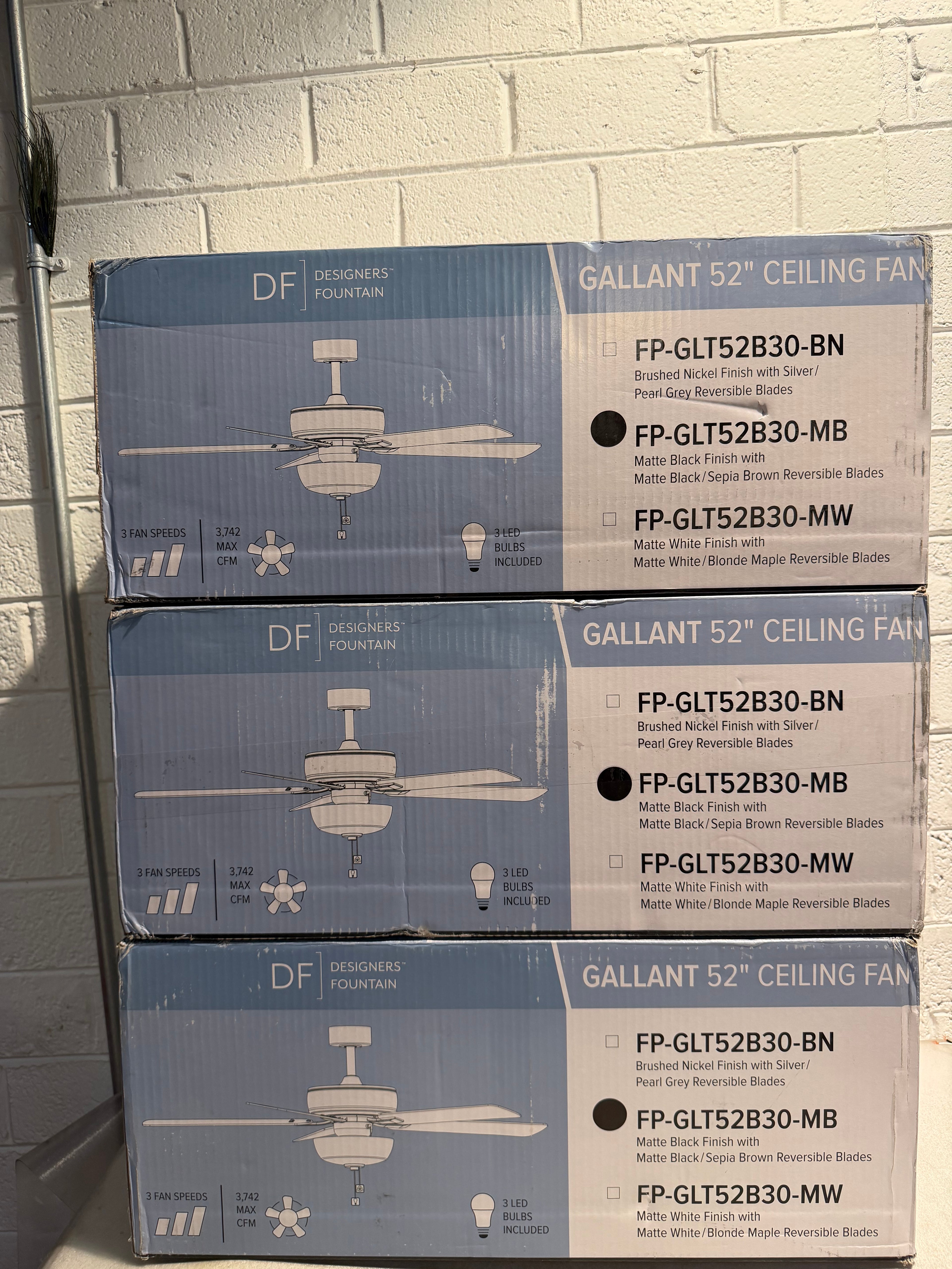52-Inch Ceiling Fan with Reversible Blades and Light Kit