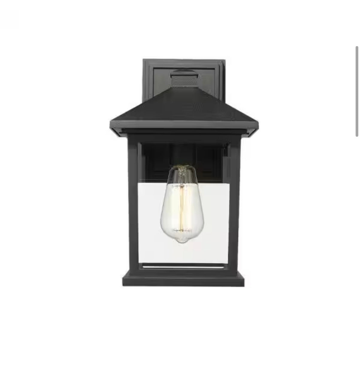 Portland Black Outdoor Lantern Wall Sconce