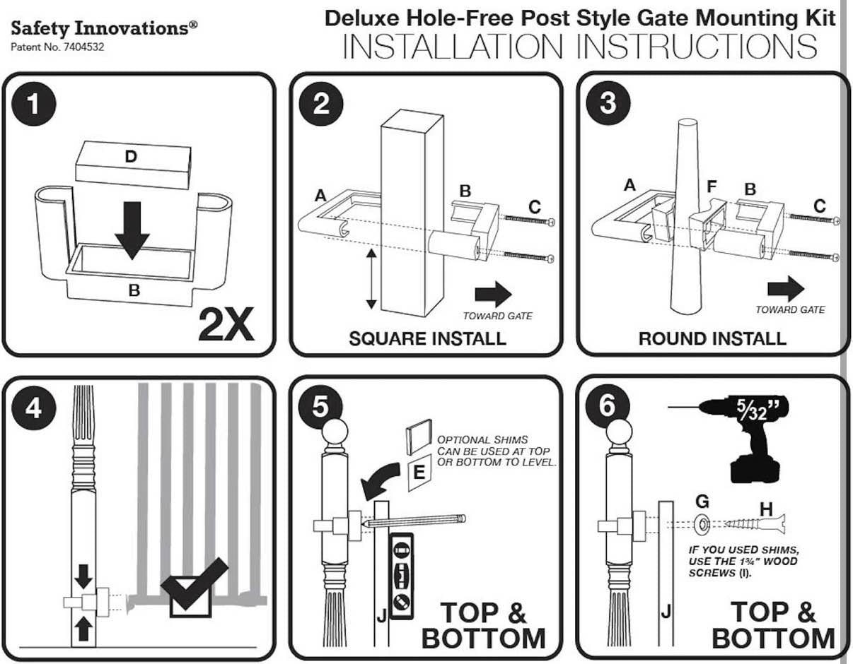 Safety Innovations No Hole Stairway Baby Gate Mounting Kit
