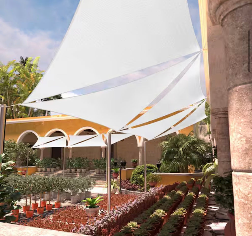 12 ft. x 12 ft. 190 GSM White Triangle Sun Shade Sail Screen
