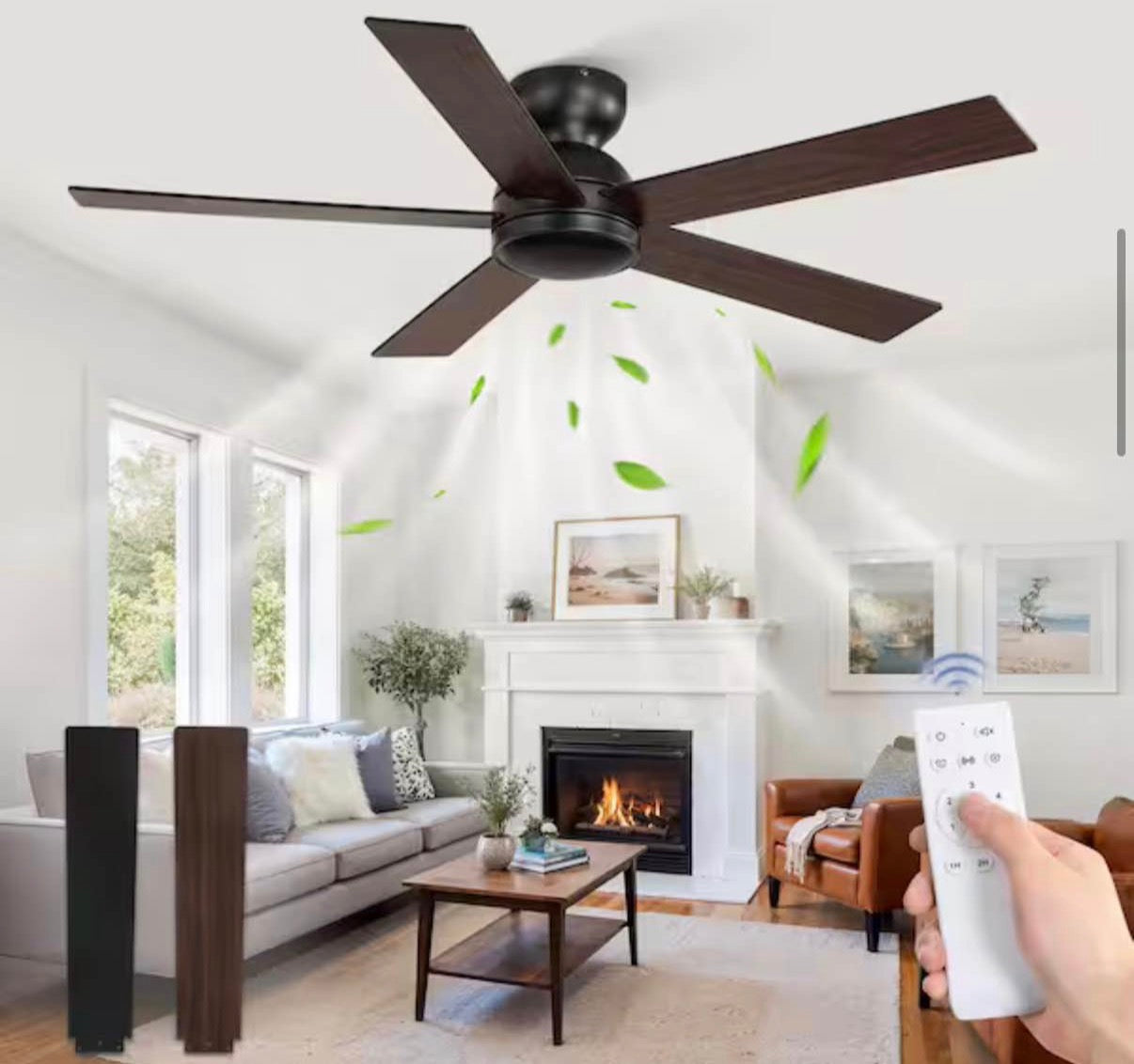 48 in. Indoor/Covered Outdoor Low Profile Ceiling Fan without Light