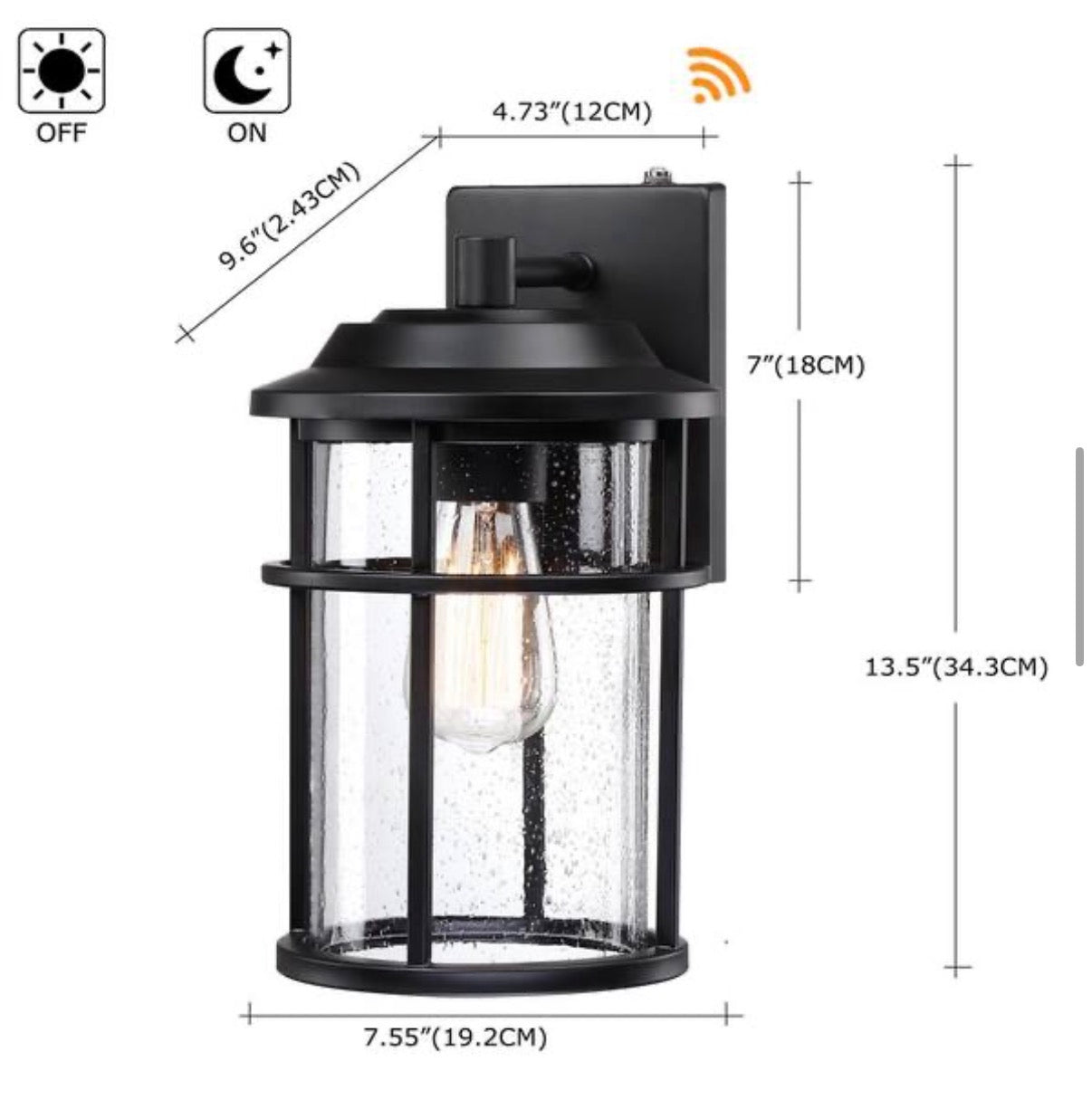 13.5 in. Black Sensing Dusk to Dawn Outdoor Wall Light