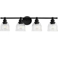 23.5 in. 4-Light Matte Black with Clear Glass Vanity Light