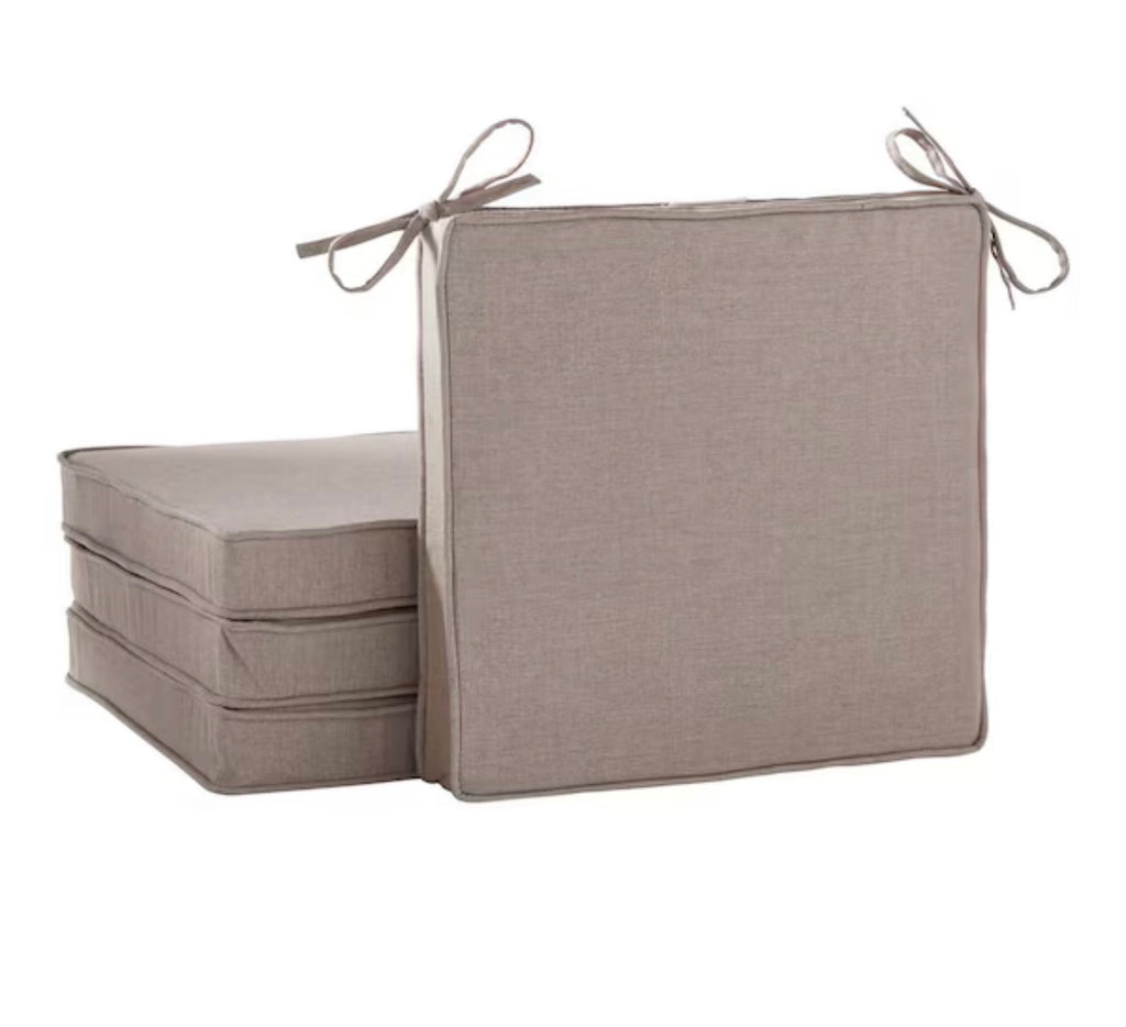 Sunbrella Cast Shale Square Reversible Outdoor Seat Cushion (4-Pack)