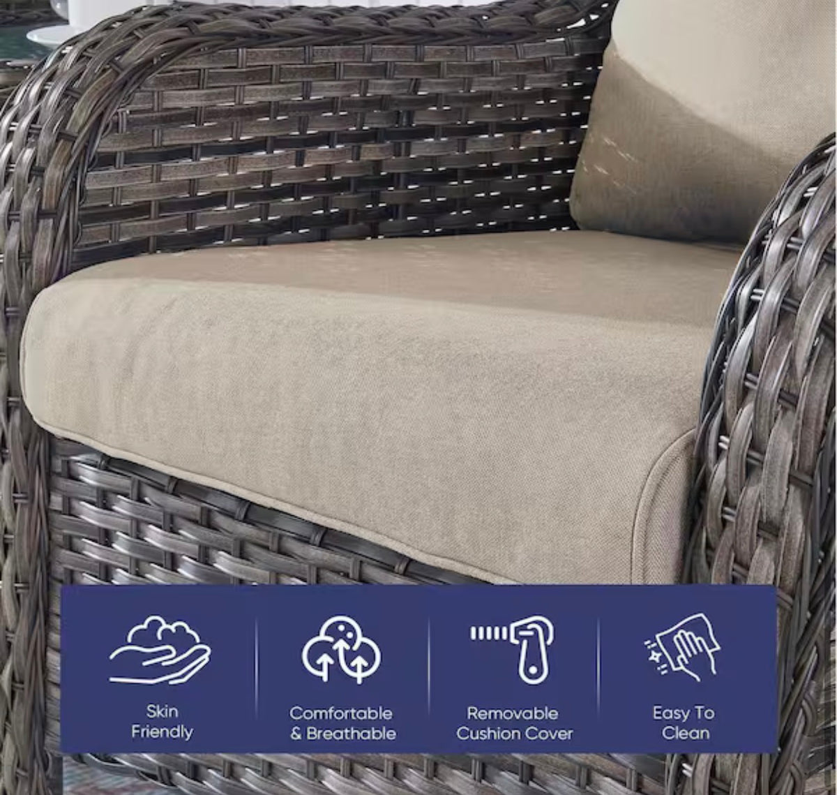 22 in. x 24 in. 2-Piece Outdoor Chair Replacement Cushion