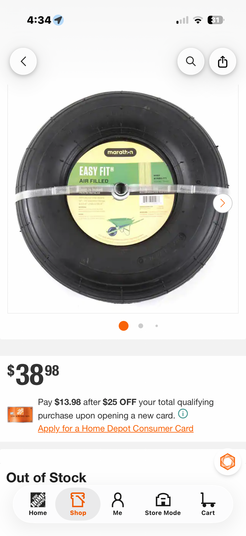 13 in. Pneumatic Universal Wheelbarrow Wheels