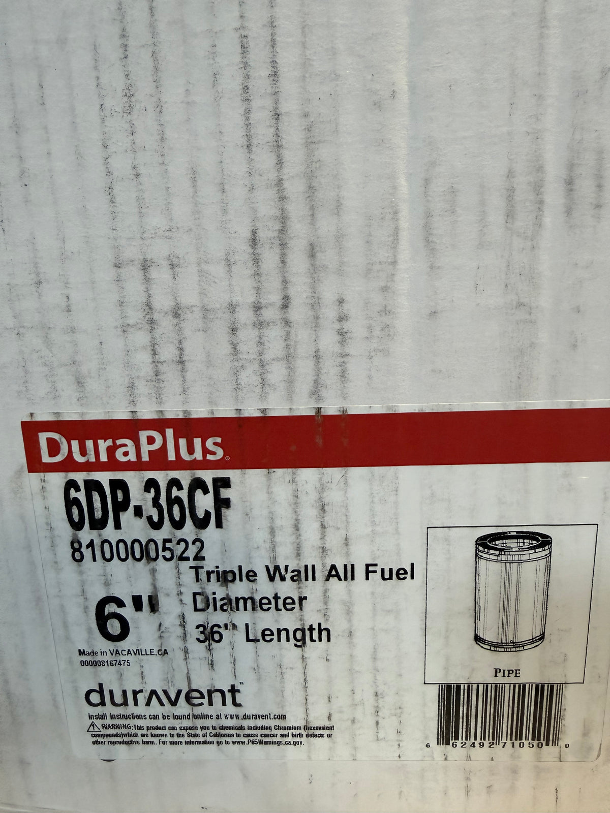 DuraPlus All-Fuel Chimney 6in. X 36in. Diameter Chimney Pipe