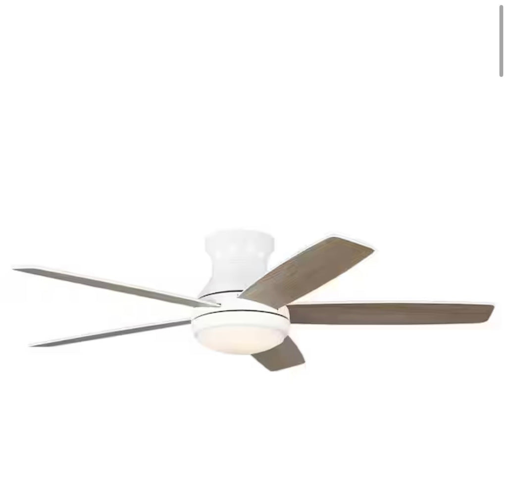 Banksville 52 in. White Flush Mount Ceiling Fan