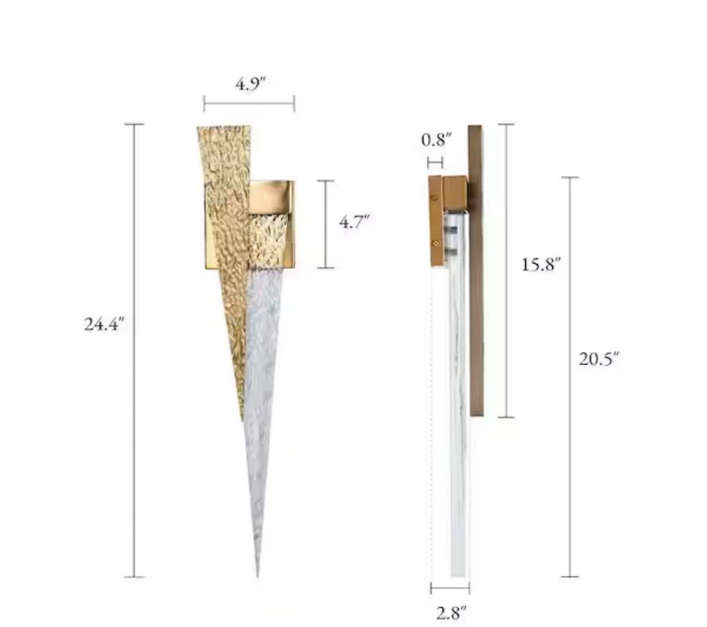 1-Light Gold LED Triangle Wall Sconce