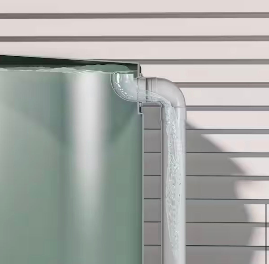 Flanged Tank Overflow Kit High Volume 3 in. Rainwater Collection