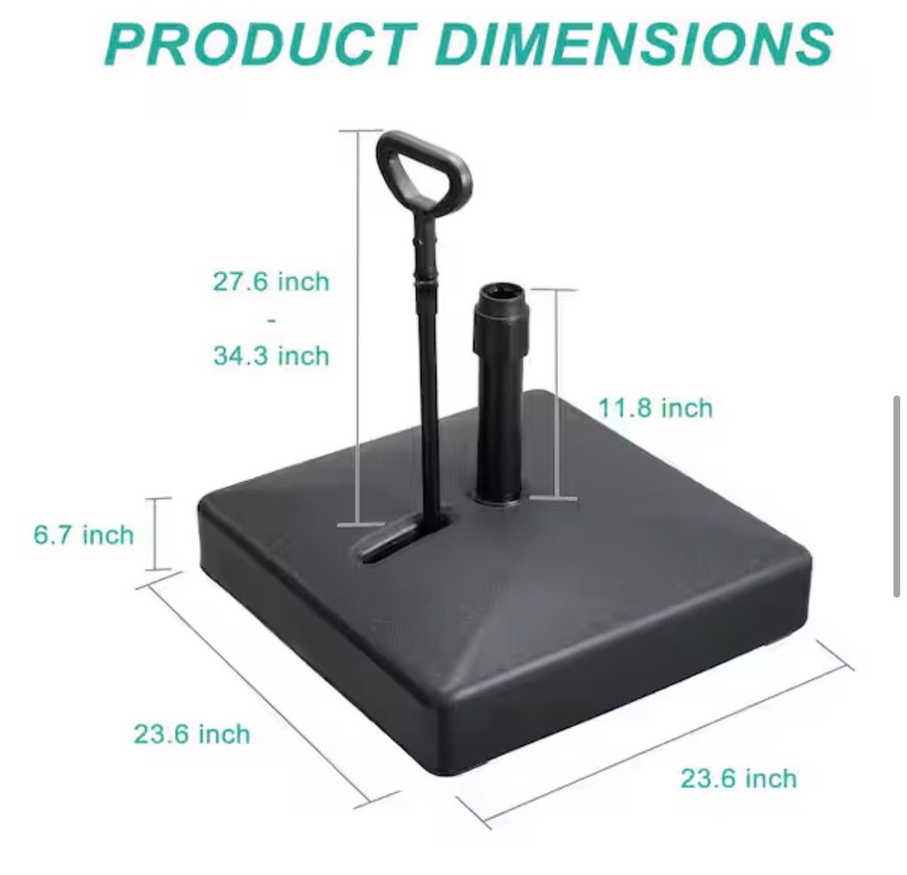 100 lbs. Plastic Patio Umbrella Base with Wheels