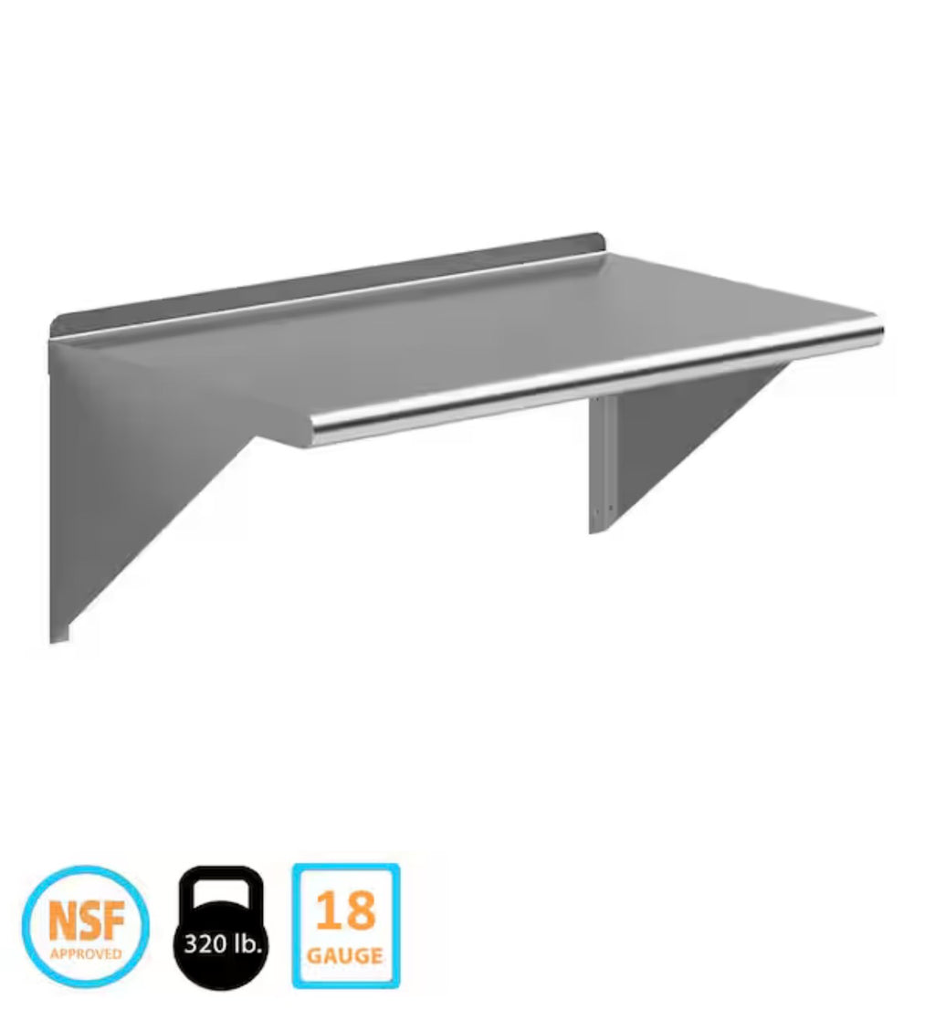 18 in. x 30 in. Stainless Steel Wall Shelf Kitchen