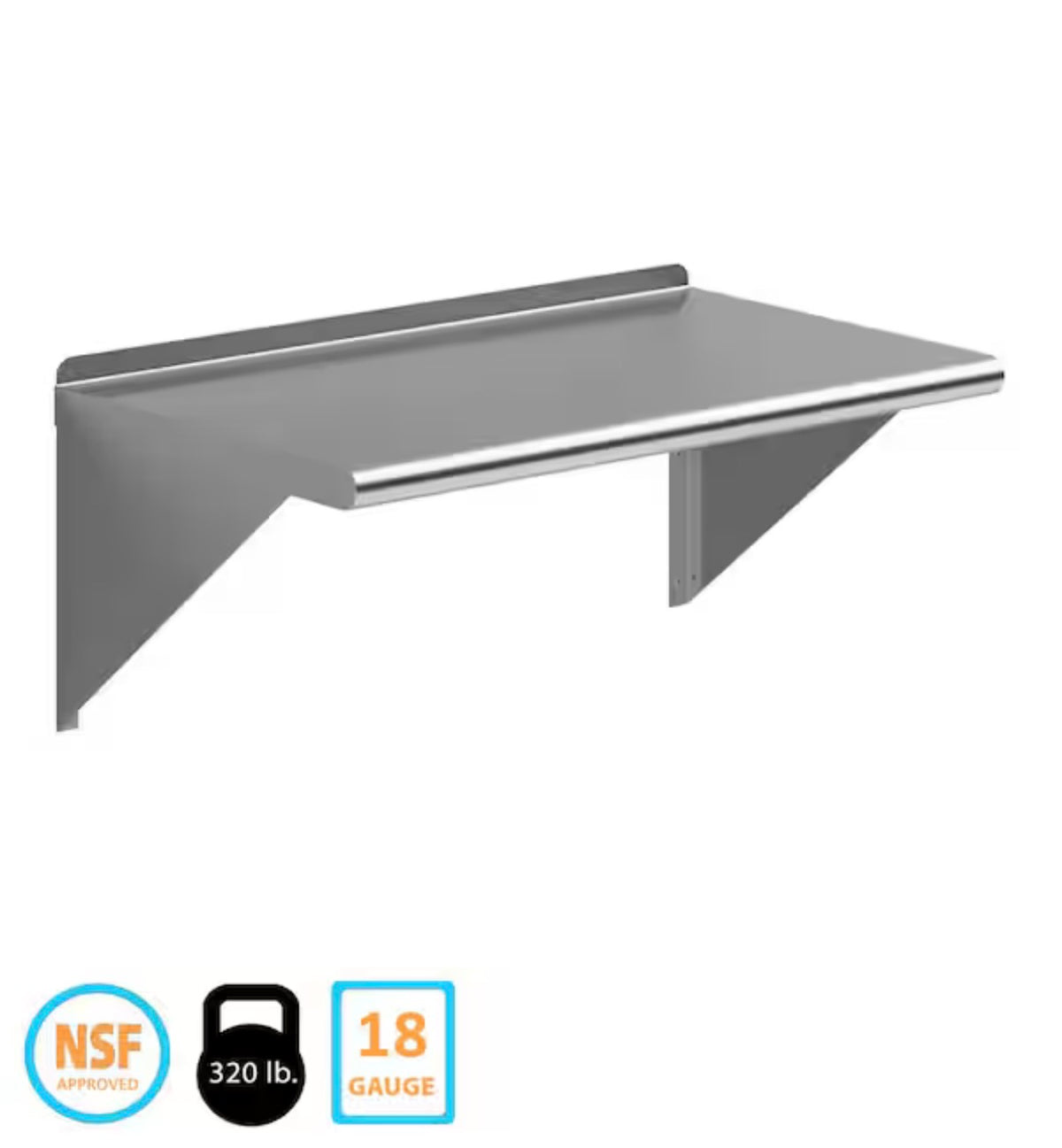 18 in. x 30 in. Stainless Steel Wall Shelf Kitchen