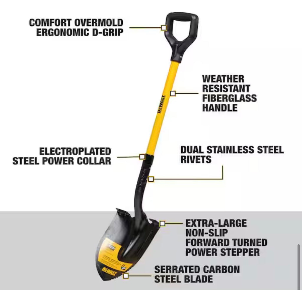 32 in Fiberglass D-Handle Digging Shovel