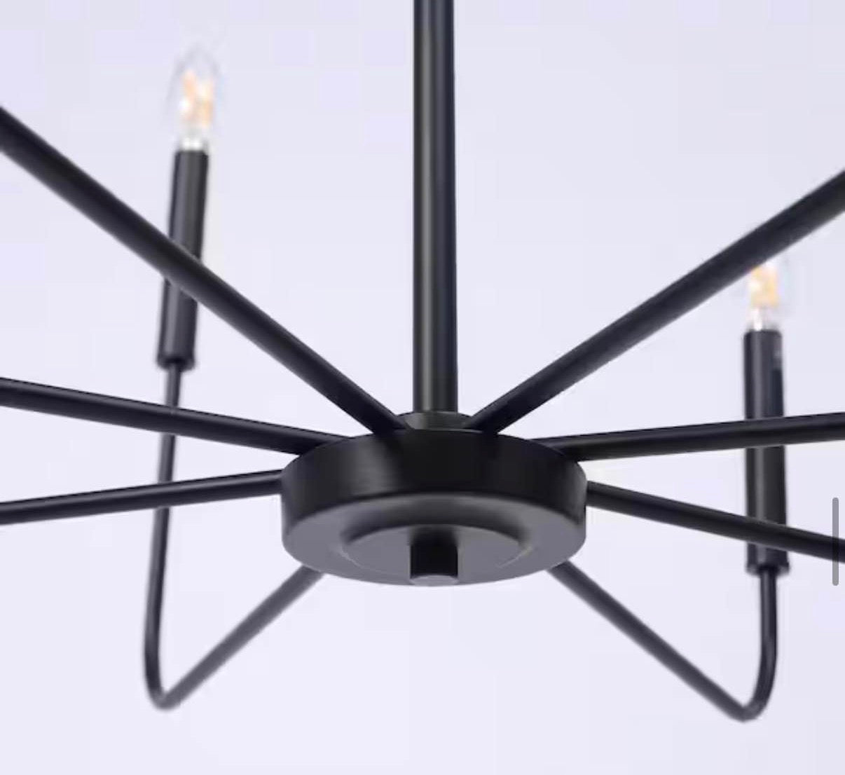 Industrial 31.5 in. 8-Light Black Candlestick Chandelier