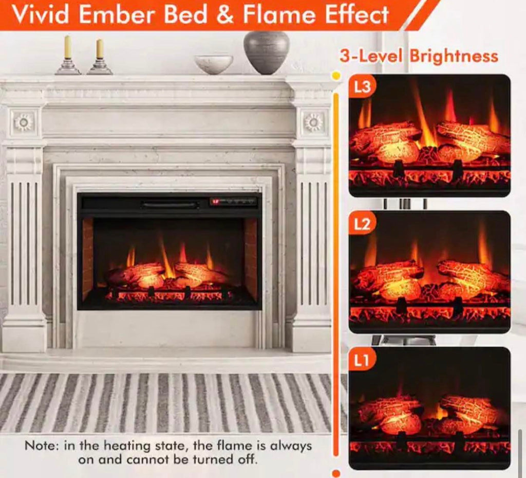 26 in. Infrared Quartz Electric Fireplace