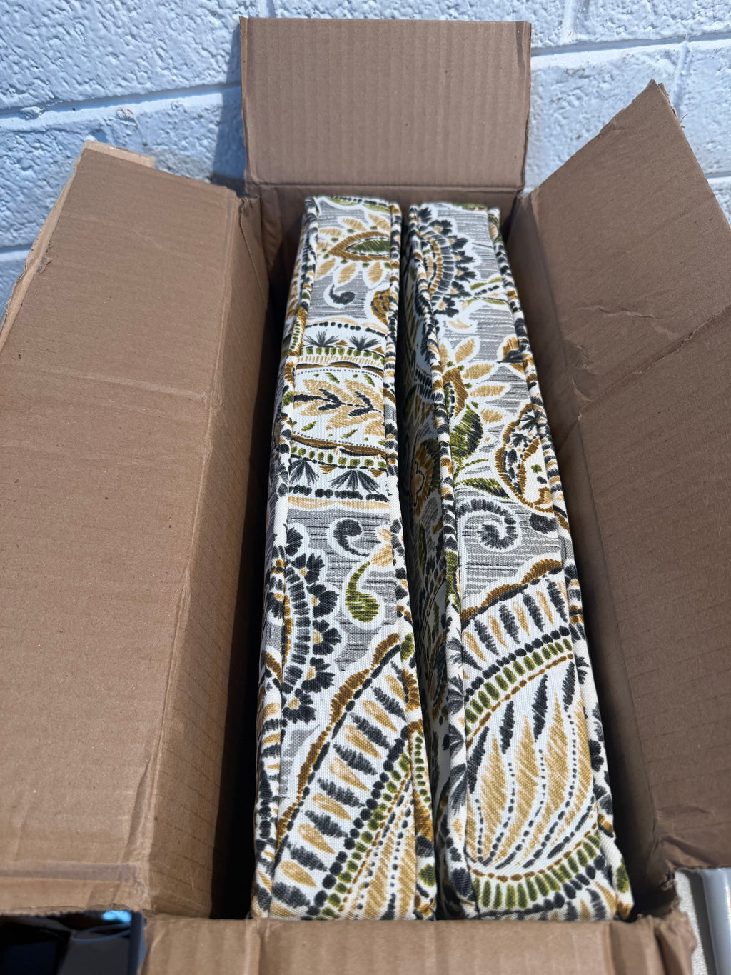 18 in. x 18 in. Arctic Paisley Square Outdoor Seat Cushion (2-Pack)