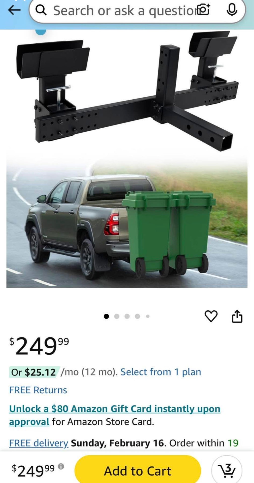 Dual Trash Can Hauler (Used condition)