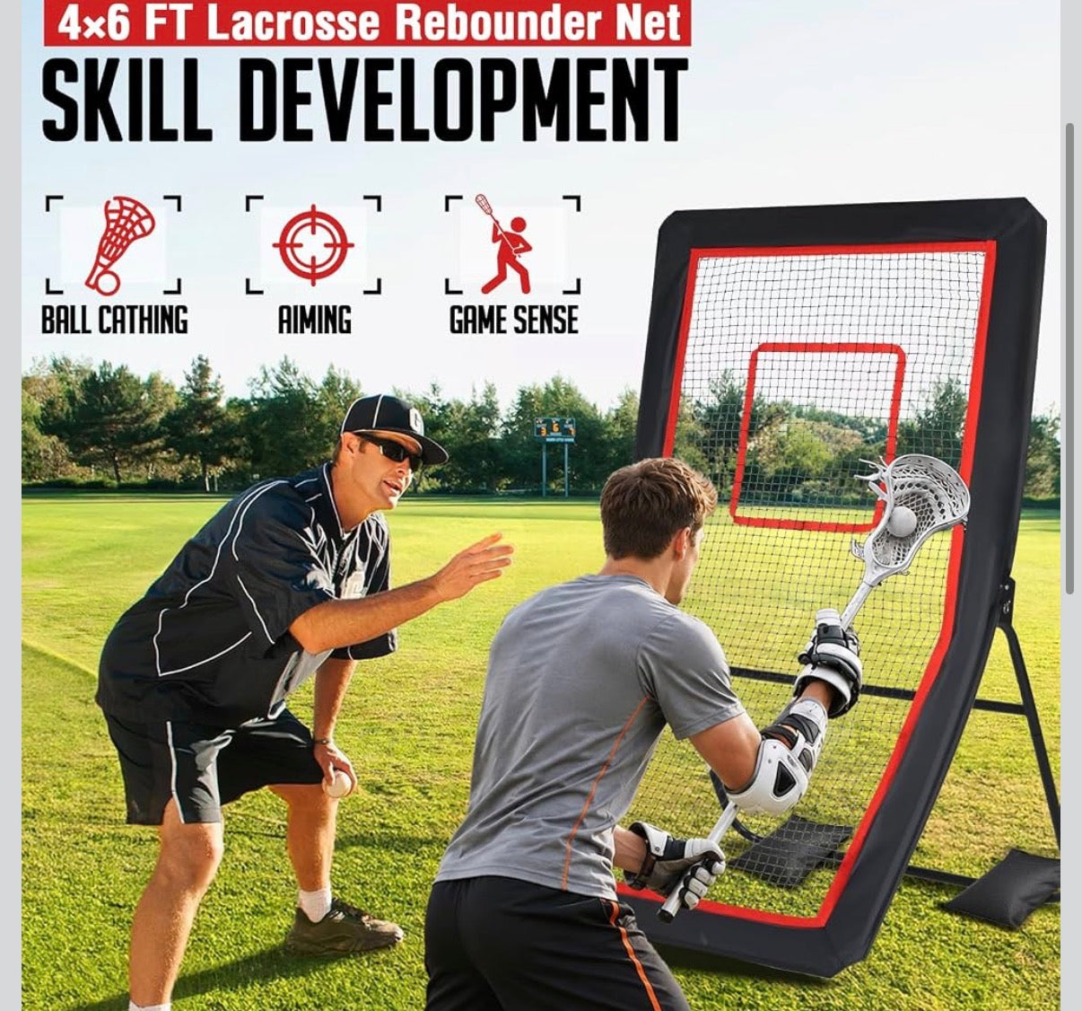 4x7FT  Rebounder Perfect for Lax Baseball Volleyball & Soccer