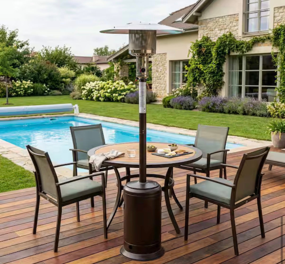Hammered Mocha Propane Outdoor Flame Patio Heater