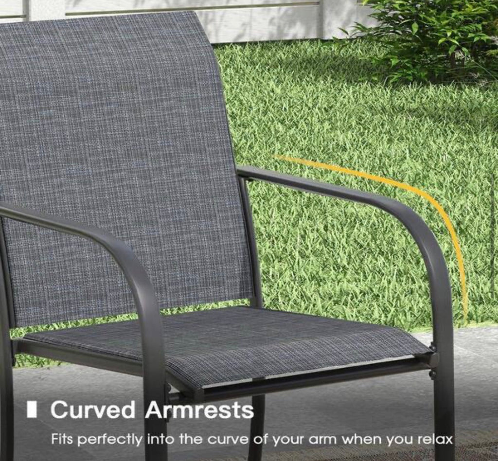 All-Weather Stackable Metal Outdoor Patio Chairs (4-Pack)