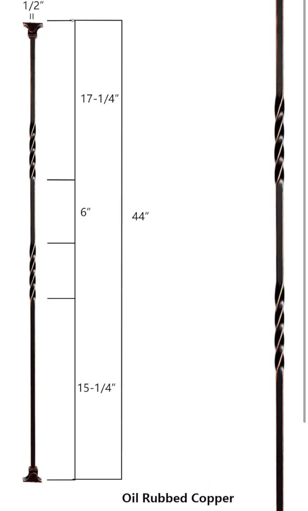 Metal Staircase Balusters 1/2inch x 44inch