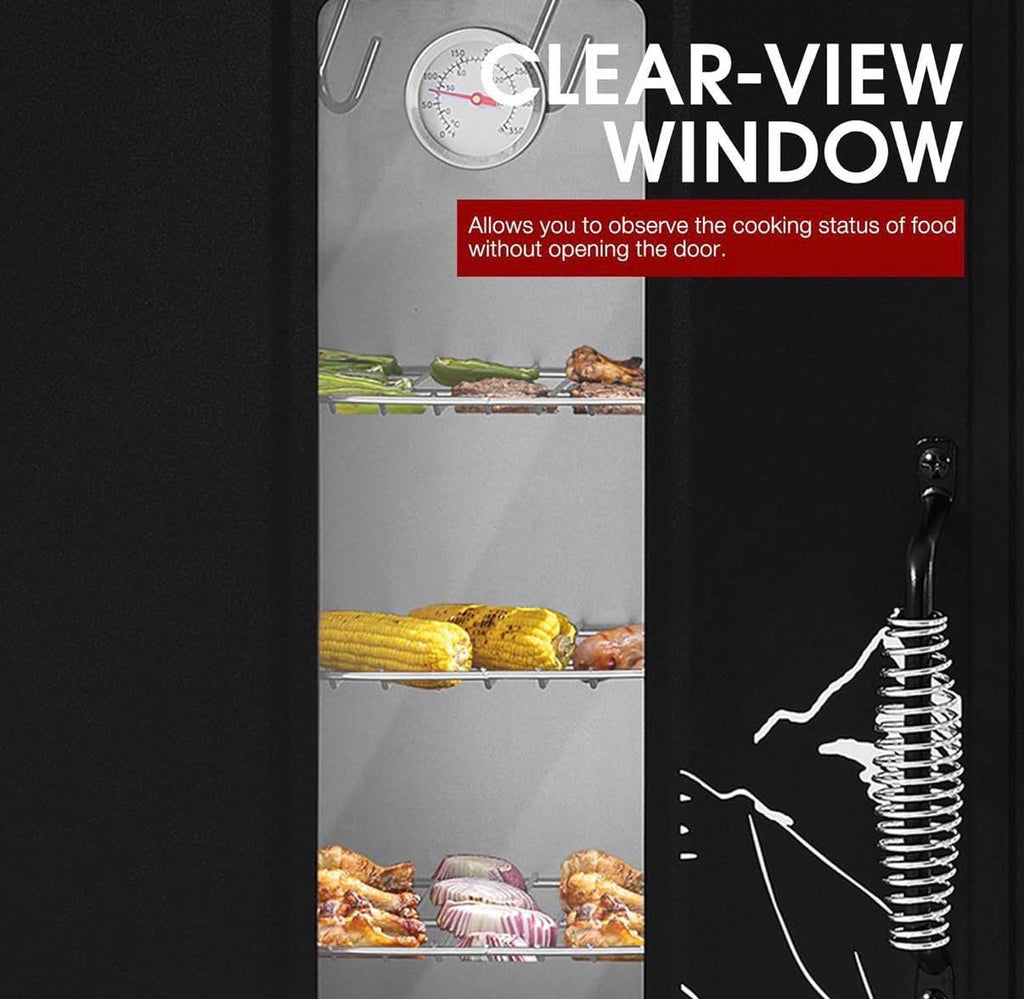 28-Inch Analog Electric Smoker With 3 Chrome-plated Smoking Racks