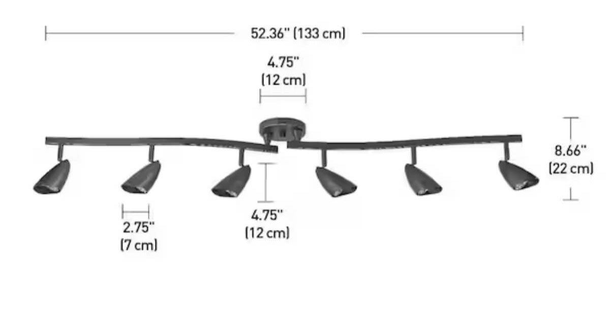 4.4 ft. 6-Light Oil Rubbed Bronze Halogen Track Lighting Kit