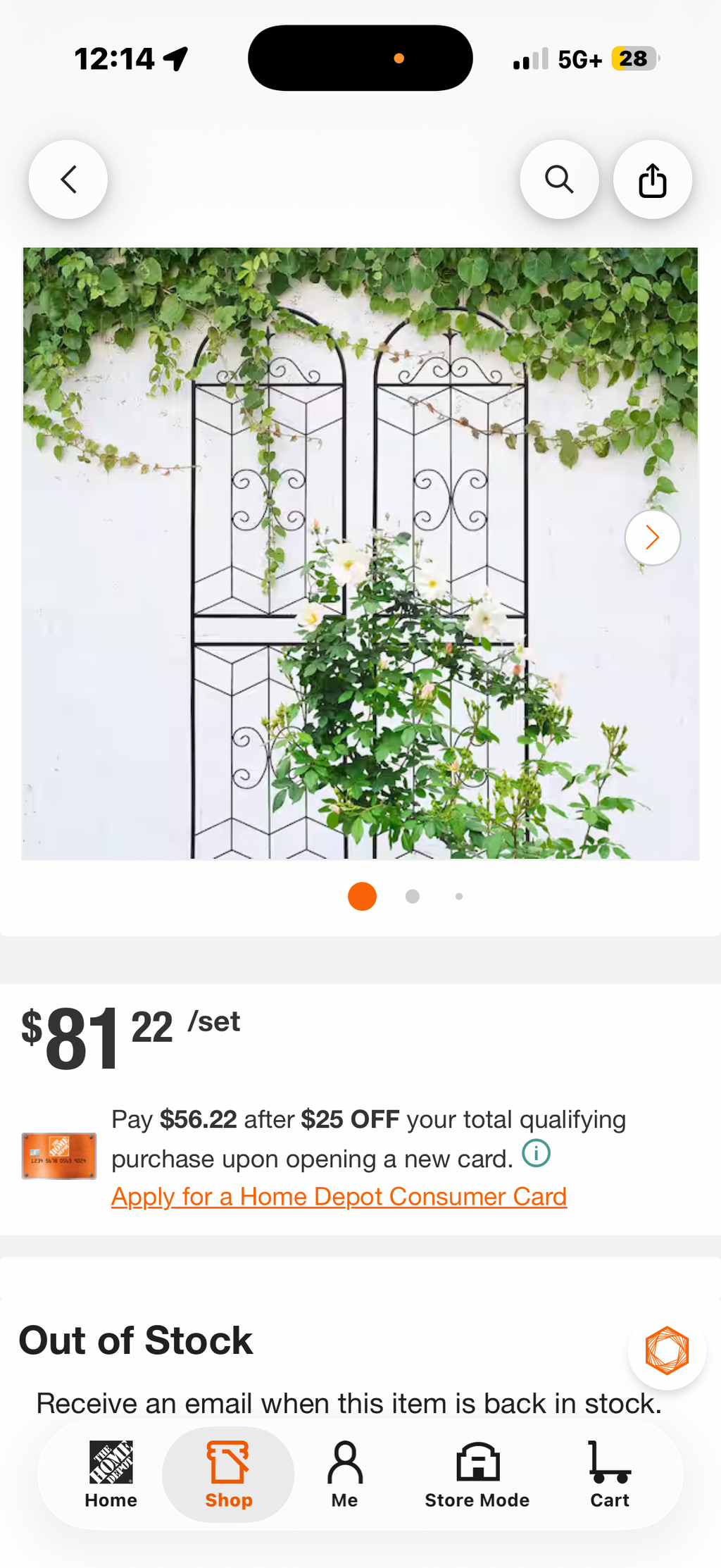 7.2 ft Metal Plant Climbing Rose Garden Trellis (2-Pack)