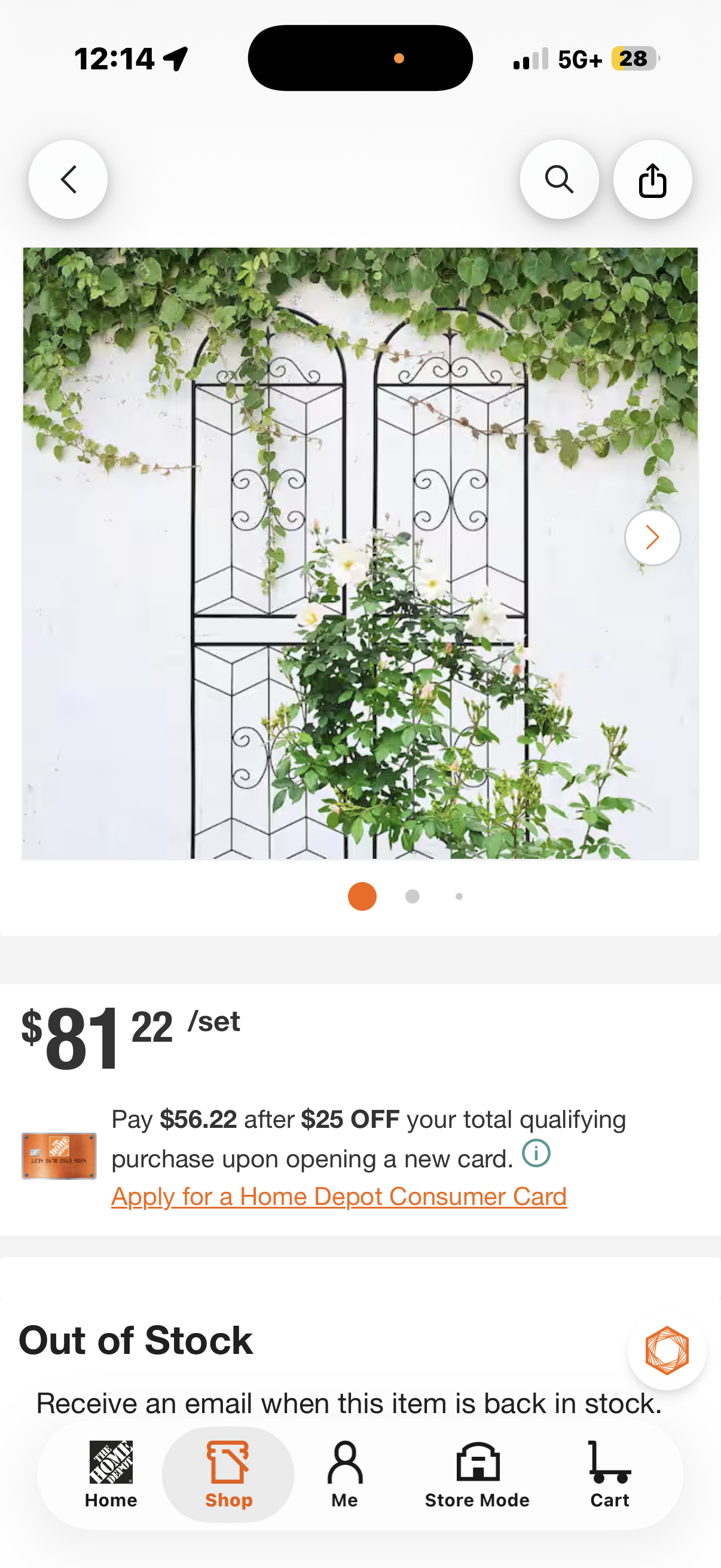 7.2 ft Metal Plant Climbing Rose Garden Trellis (2-Pack)