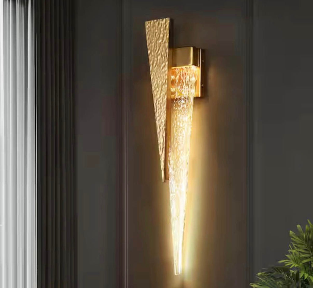 1-Light Gold LED Triangle Wall Sconce