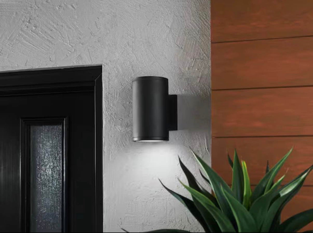 8 in. Black Integrated LED Outdoor Wall Light Sconce (used like a new)