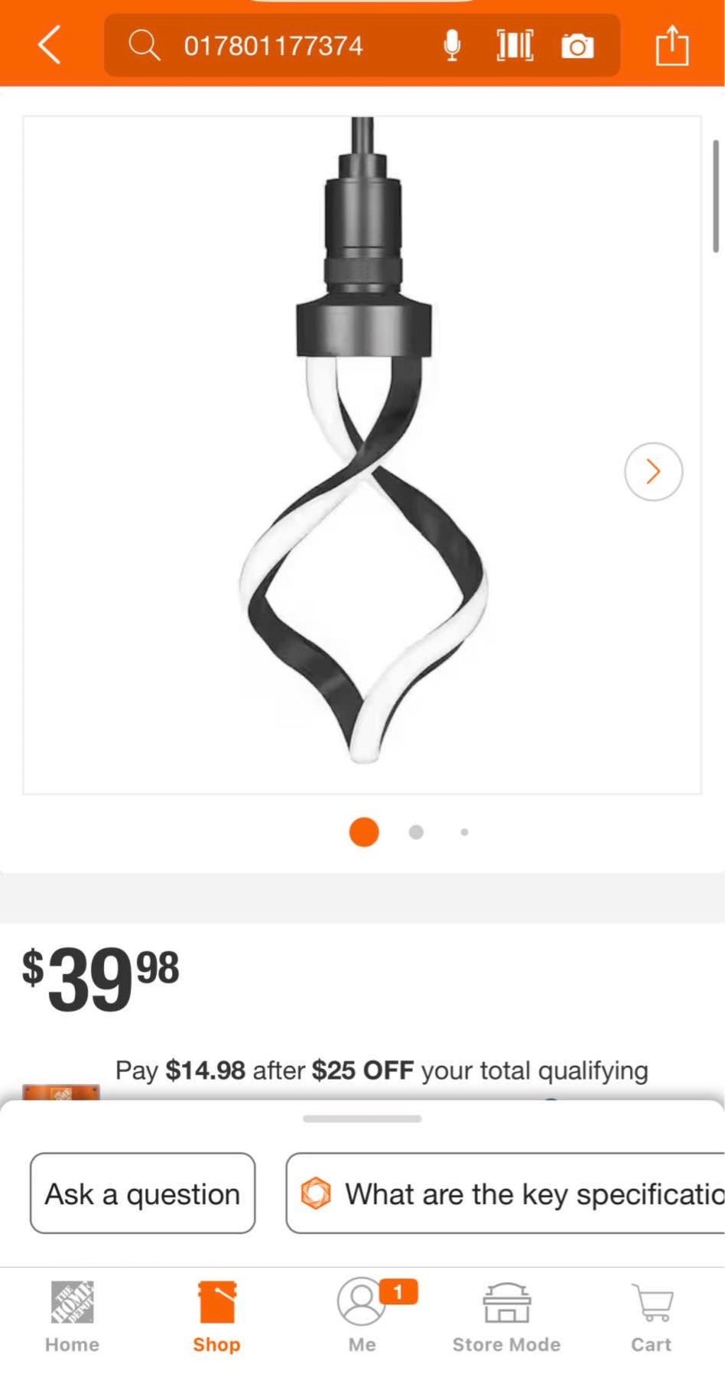 E26 LED Light Bulb Matte Black Finish Frosted
