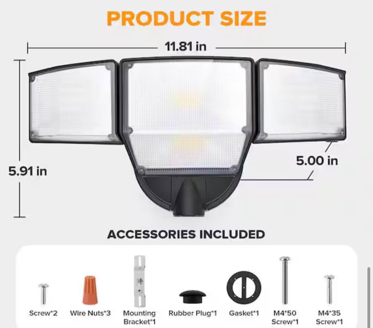 9000-lumens 320° Dusk to Dawn LED Flood Light