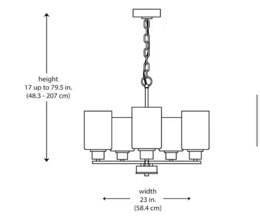5-Light Brushed Nickel Chandelier