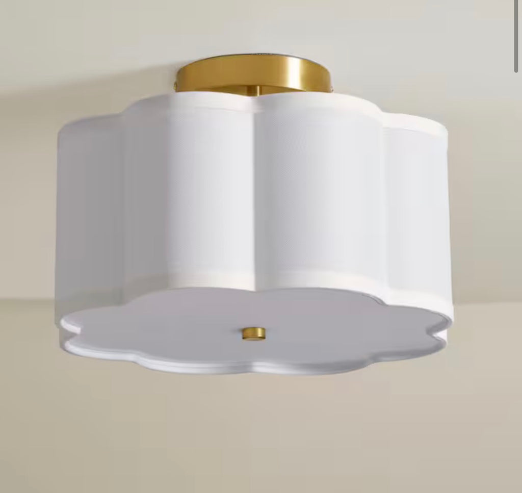 White LED Semi-Flush Mount Ceiling Light Fixture