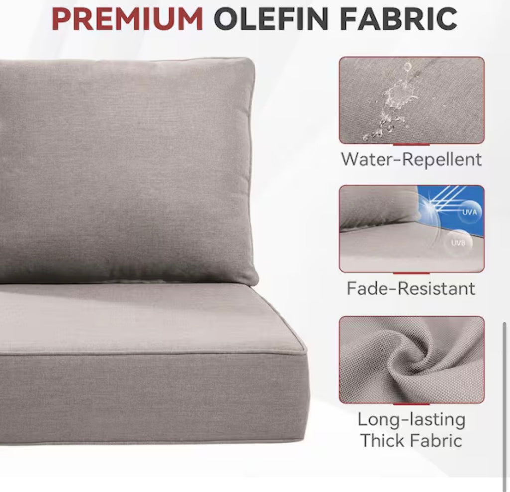 24 in. x 24 in. x 6 in Outdoor Cushion   Beige (3-Set)