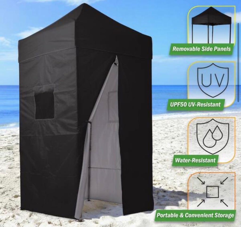 3.9 ft. x 3.9 ft. Pop Up Privacy Tent Canopy, Black