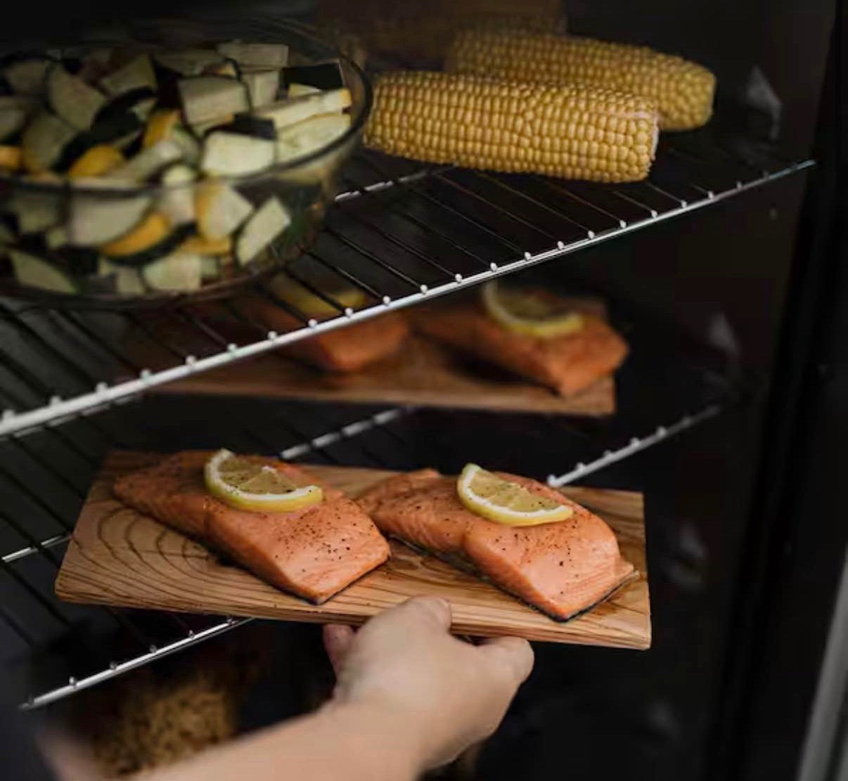 30 in. Analog Electric Smoker in Black with 3 Racks