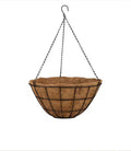 Large Black Metal Hanging Round Planter with Coco Liner