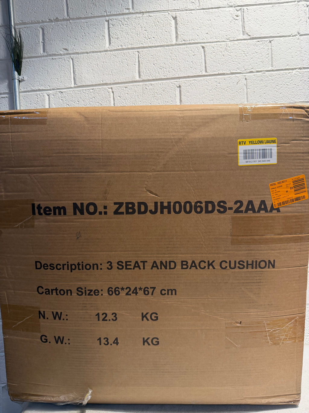 24 in. x 24 in. x 6 in Outdoor Cushion   Beige (3-Set)