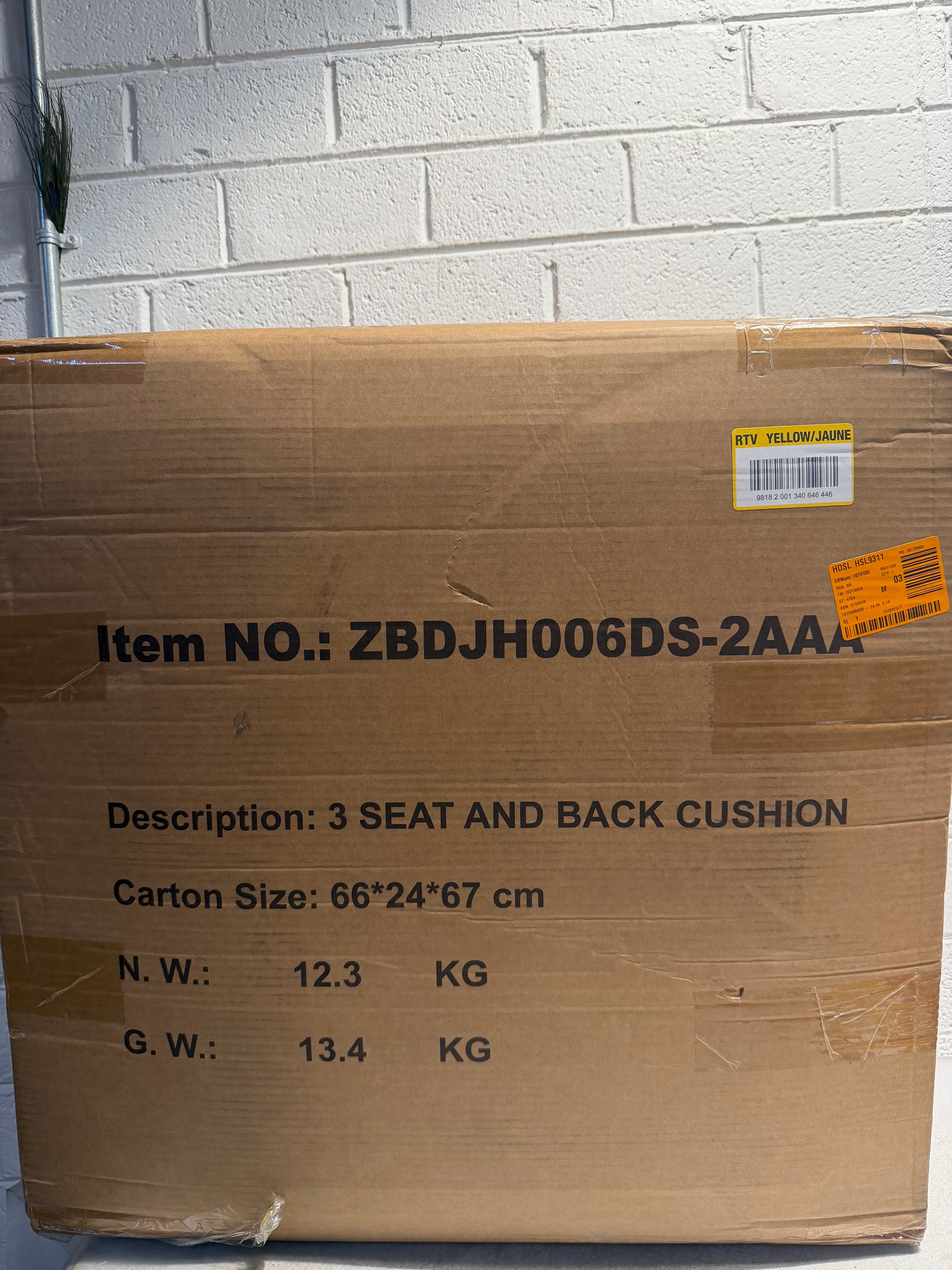 24 in. x 24 in. x 6 in Outdoor Cushion   Beige (3-Set)