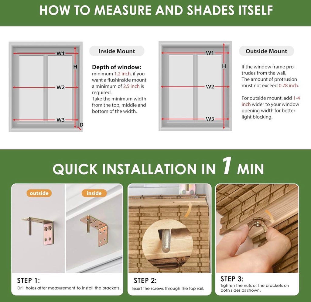 Cordless Bamboo Roman Shades
