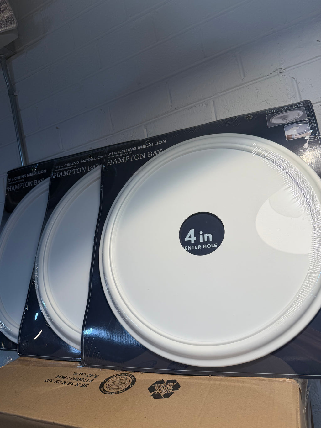 21 in. Smooth White Ceiling Medallion set of (6)