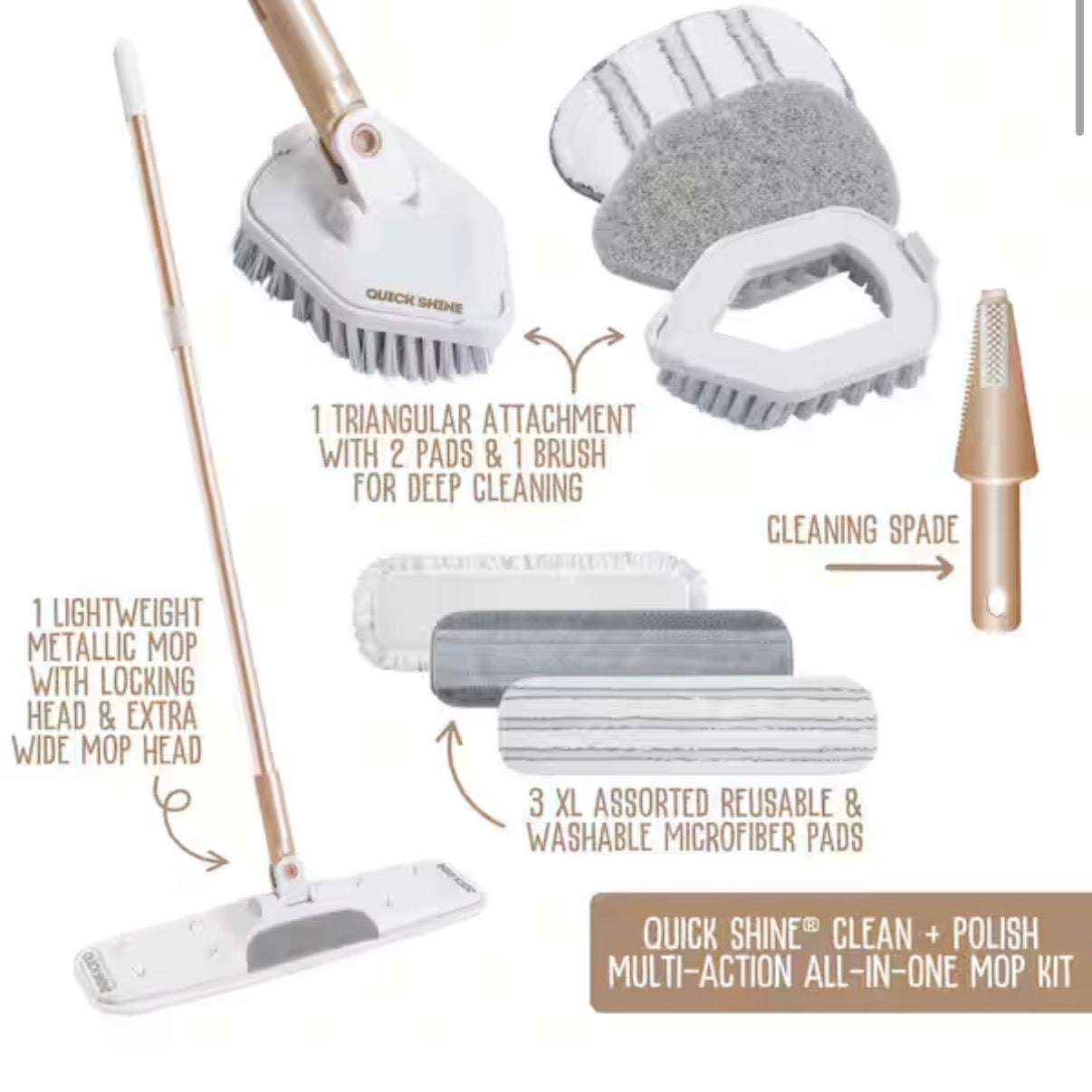 All-in-One Multi-Action Microfiber Flat Mop Kit