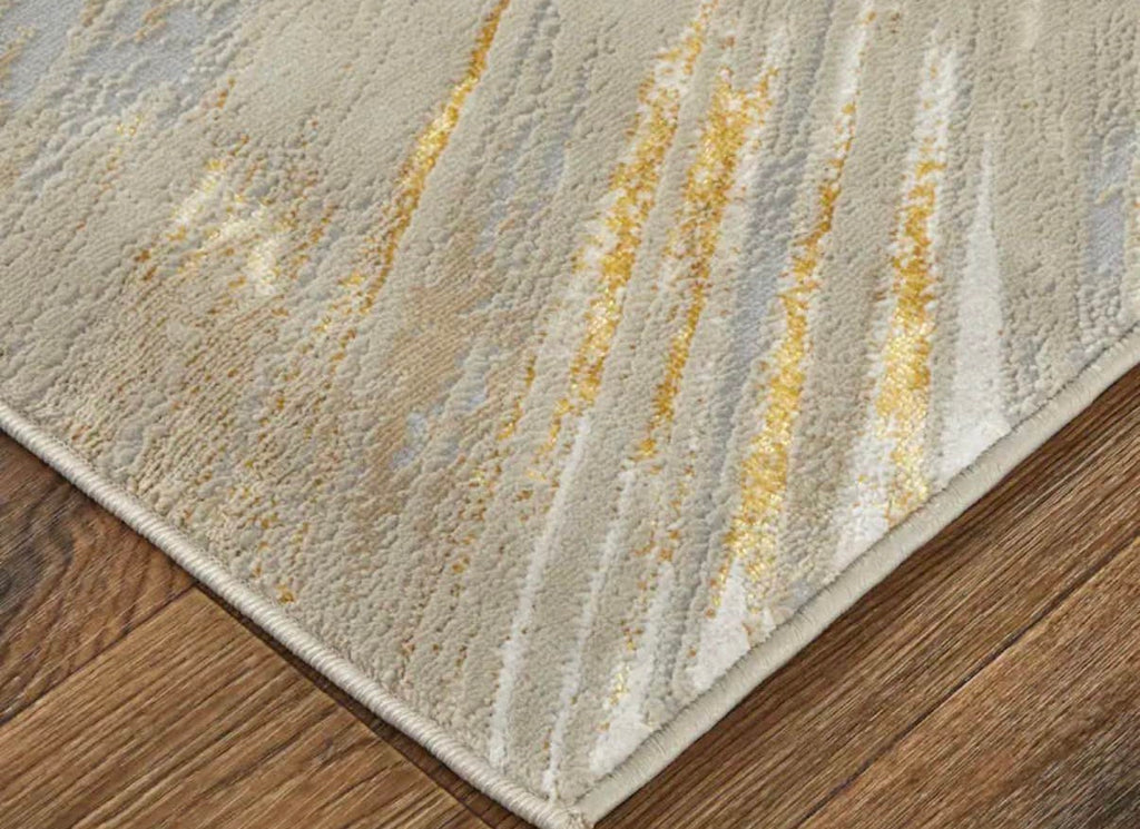 Jewel Abstract Modern Area Rug Gold / Gray