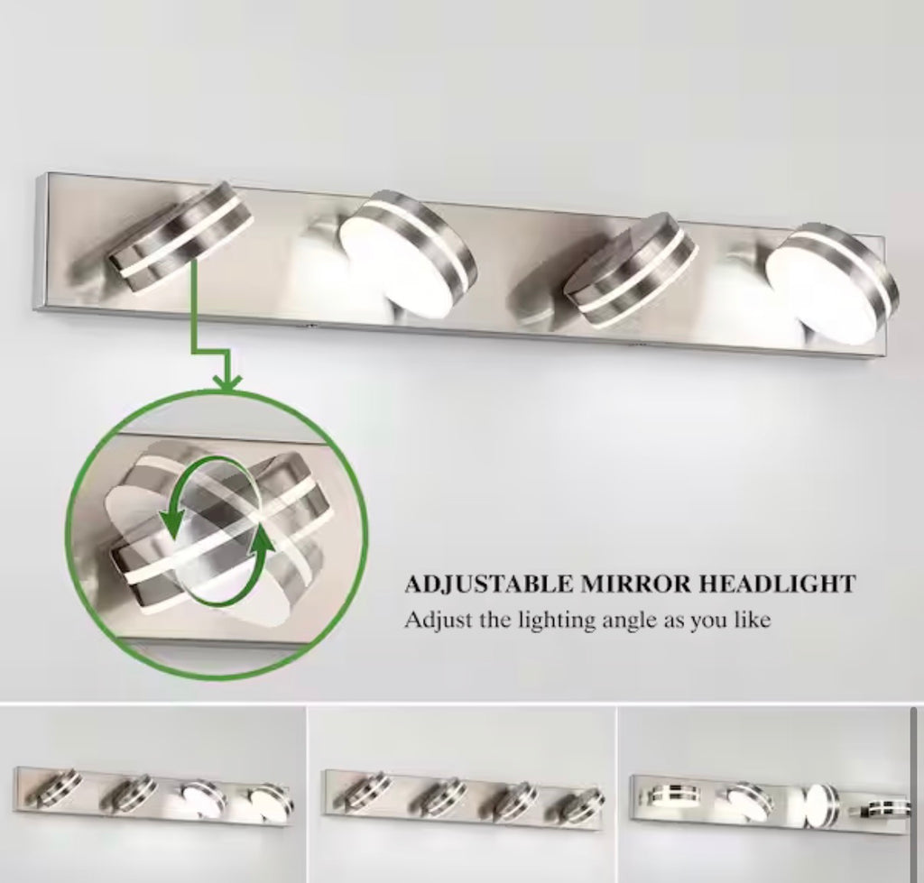 4-Light Nickel LED Vanity Light